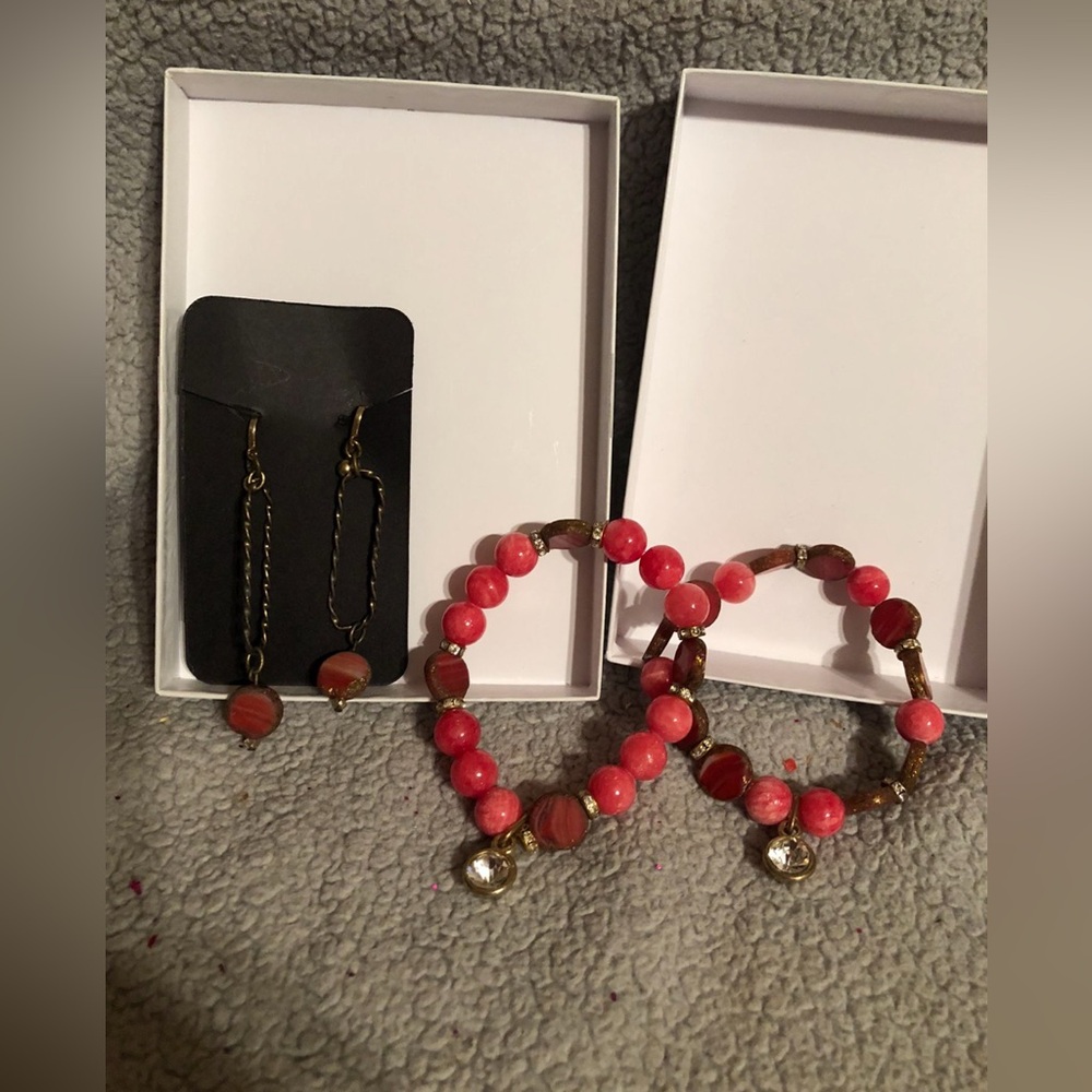 Elegant Pink and Gold Jewelry Set